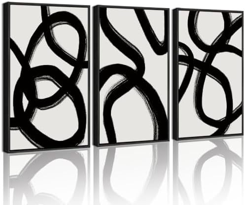 Drsoum Black and Gray Abstract Framed Wall Art Decor Duotone Minimal Dark Brush by Drsoum