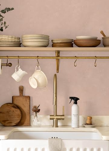 Mr. Kate Daphne Potter's Clay Peach Limewash Peel and Stick Wallpaper - Image 3