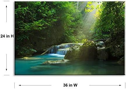 Silent Summer Forest Landscape Stretched Canvas Wall Art - Image 4