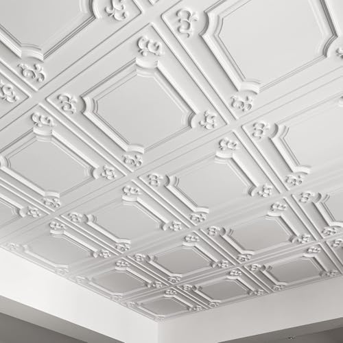 Art3d 12-Pack Waterproof PVC Drop Ceiling Tiles, 24 x 24 in by Art3d