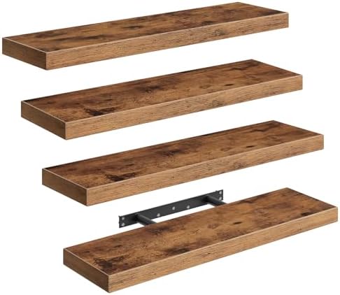 RALGEND Floating Shelves for Wall, 23.6" Wooden Wall Shelf Set of 4 by RALGEND