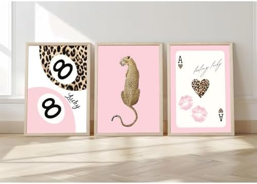 Trendy Leopard Wall Art Cheetah Print Canvas Wall Decor 8 Ball Poster Preppy - Image 4
