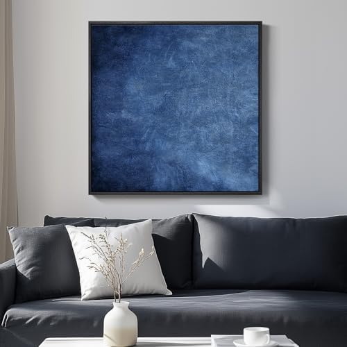 Large Framed Modern Navy Blue Abstract Wall Art - Image 2