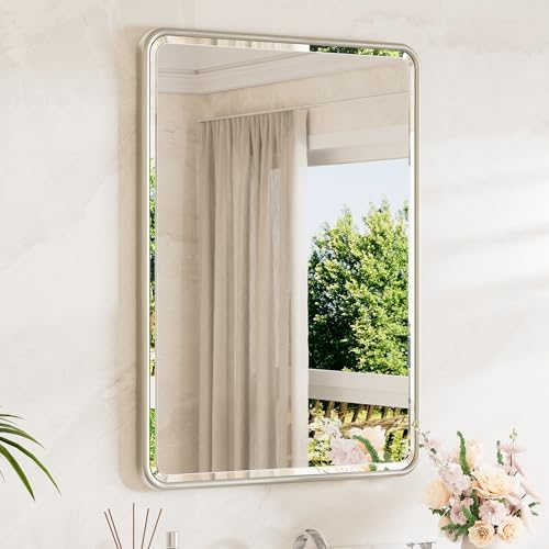 TETOTE Brushed Nickel Bathroom Mirror by TETOTE