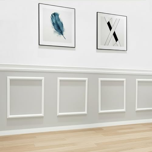 Peel and Stick Wall Molding, 4 Set 24" x 24" Pre Cut Wainscoting Panels by TonhoDawnhawk