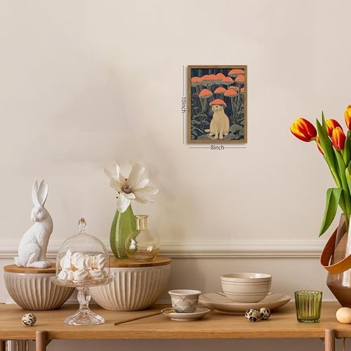 Framed Vintage Cat Wall Art, Whimsical White Cat - Image 4