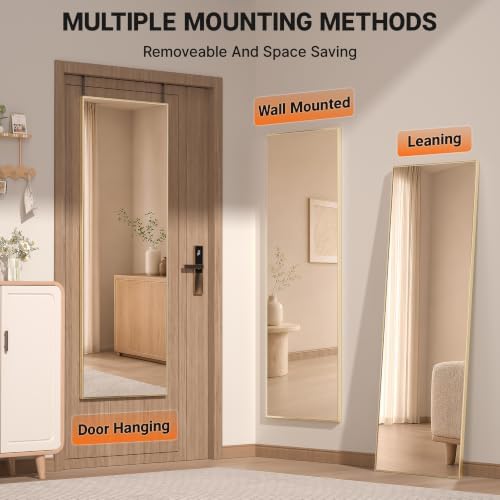 Hasipu Door Mirror Full Length, 51 x 16 Inch Full Body Wall Mirror Over The - Image 3