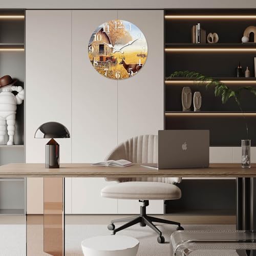 XNM Large Farmhouse Wooden Wall Clocks Battery Operated 20 Inch - Image 4