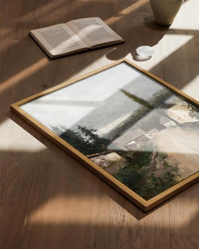 KBKBART Framed Wall Art, Vintage European Village Country Canvas Art Prints - Image 5