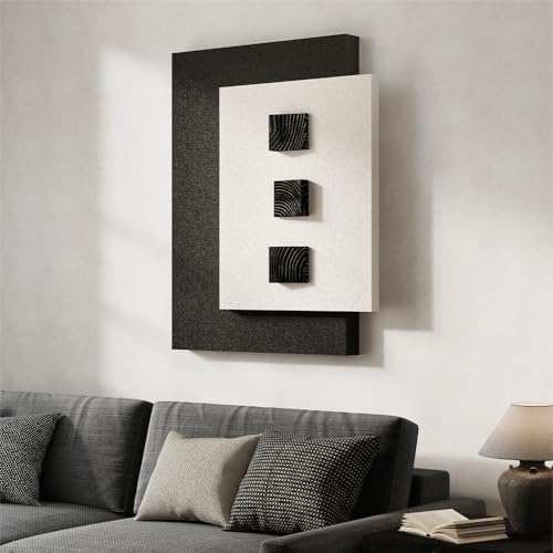 3D Black and White Abstract Wall Art, Modern Minimalist Geometric Artwork - Image 4