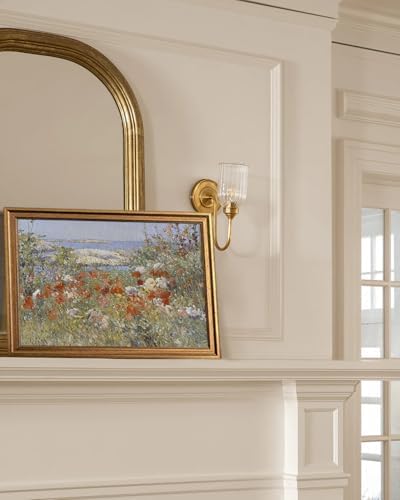 KBKBART Gold Framed Canvas Wall Art, Spring Seaside Wildflowers Wall Decor - Image 4