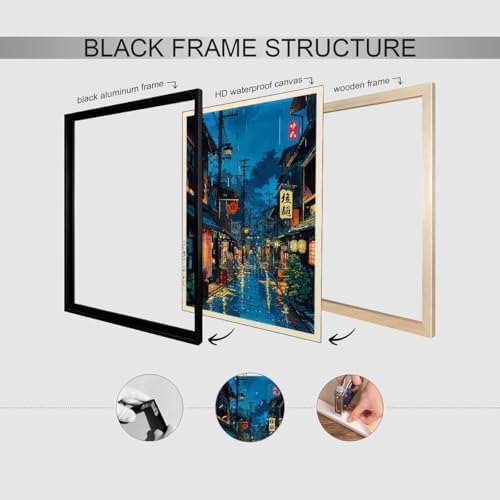 Black Framed Japanese Wall Art 16x24in Vintage Tokyo Tea House Poster Modern - Image 3