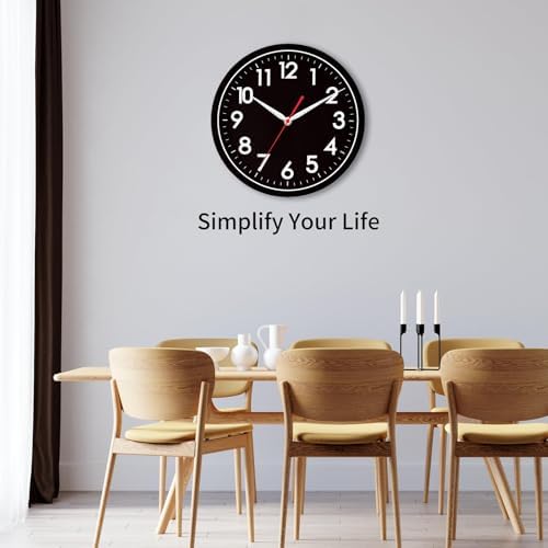 AKCISOT 10 Inch Wall Clock, Silent Battery Operated Analog Clock - Image 6