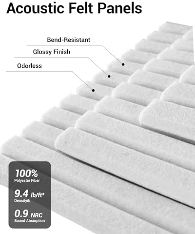 16 Pack Self-Adhesive Acoustic Wall Panels, 12x12 Inch-White - Image 3