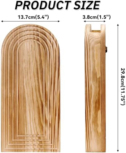Set of 2 Wooden Vases with Pampas Grass and Eucalyptus – Boho Decor - Image 2