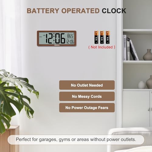 Soobest 8.5" Small Atomic Clock, Self-Setting Time & Date Battery Operated - Image 4