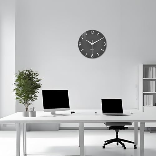 XFM Modern Grey Wall Clock 12 Inch Simple Minimalist - Image 4