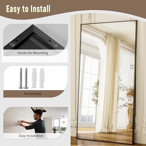 GLSLAND 77" x 38" Oversized Full Length Mirror, Large Floor Mirror - Image 6