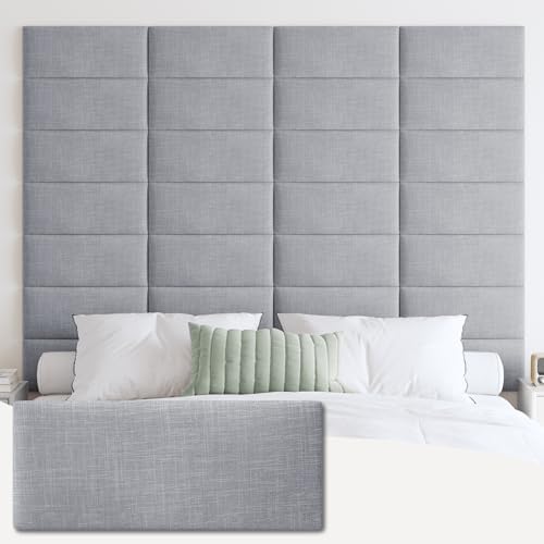 IFNOW Wall Mounted Headboard, Peel and Stick Panels, Light Grey by IFNOW