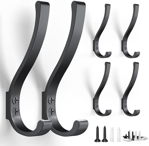 BREYDROK 6-Pack Heavy Duty Coat Hooks by BREYDROK