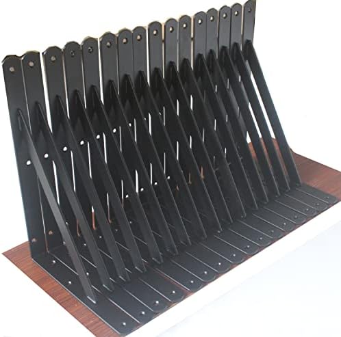 24 Pack L12 x H 8" Black Heavy Duty Shelf Brackets by MHMYDZ