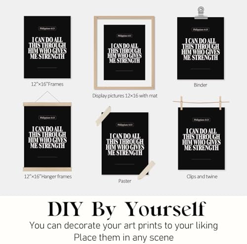 Locomiss Black Christian Modern Bible Verse Wall Art Decor Posters - Image 7