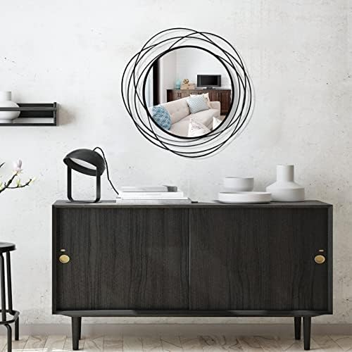 ironsmithn 20 Inch Round Black Wall Mirror - Image 7