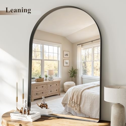 48"x30" Black Arched Mirror, Arched Wall Mirror - Image 6