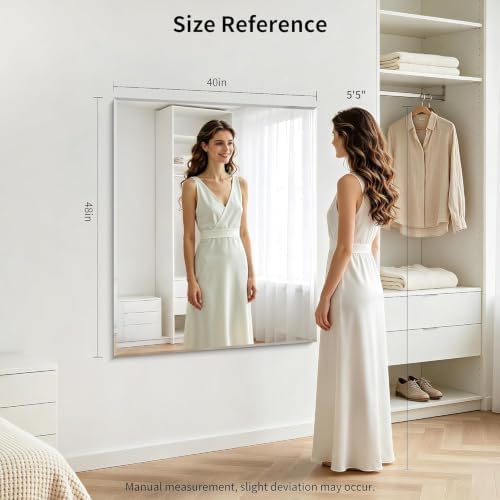 CILIBER Beveled Bathroom Mirror, 40x48 Large Frameless Vanity Mirror - Image 5