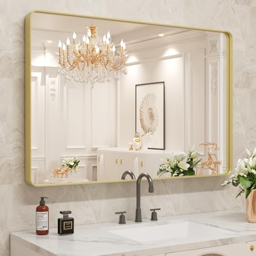 WEER Gold Bathroom Vanity Mirror 48X30 Inch by WEER