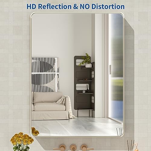 WEER Brushed Nickel Bathroom Vanity Mirror 24X32 Inch - Image 2