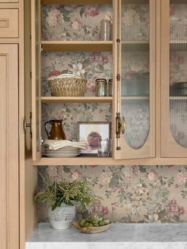 Ismoon Floral Wallpaper Peel and Stick Vintage Brown Contact Paper - Image 3