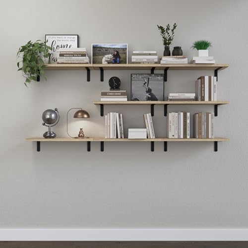 DOLLFIO Floating Wall Shelves, Decor & Storage, Rustic Brown - Image 7
