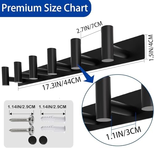 Matte Black Coat Rack Wall Mount - Image 3