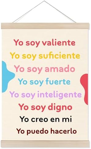 Welshower Boho Spanish Classroom Poster Hanger Frame, Yo Soy Valiente by Unknown