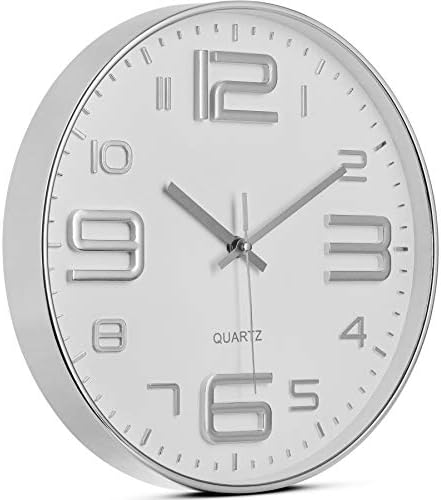 Bernhard Products Silver Wall Clock 12 Inch Silent Non-Ticking Quality Quartz - Image 2