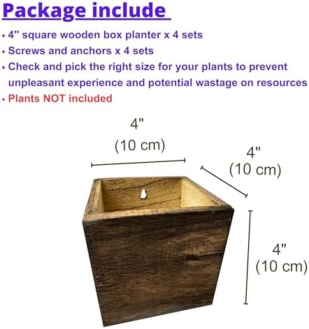 LaLaGreen Wall Planter for Indoor Plants Hanging Wooden Boxes - Image 2
