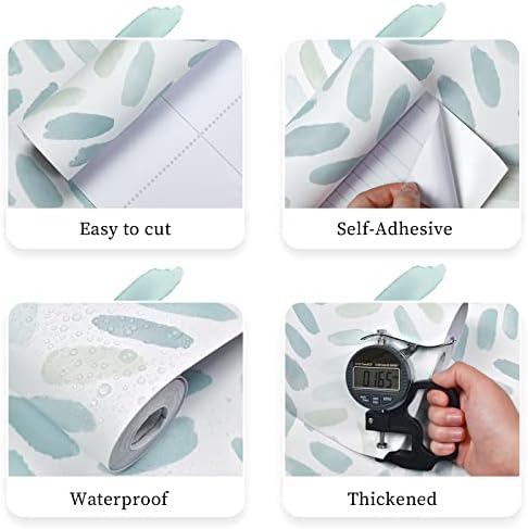 Sevalo Green White Peel and Stick Wallpaper Boho Contact Paper 17.3”×78.7” - Image 4