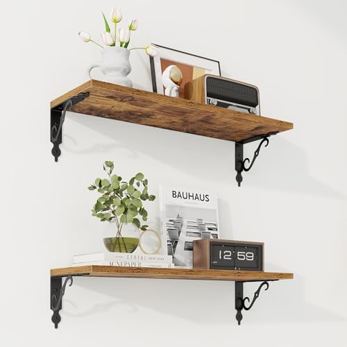 RICHFOCUS Floating Shelves for Wall Decor, 24Inch Shelves Set of 2, 24W x 8D by RICHFOCUS