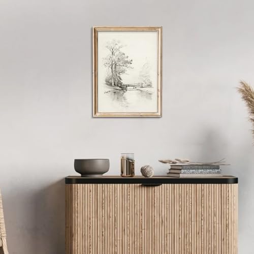 uniro Sketch Tree Canvas Wall Art Prints - Image 6