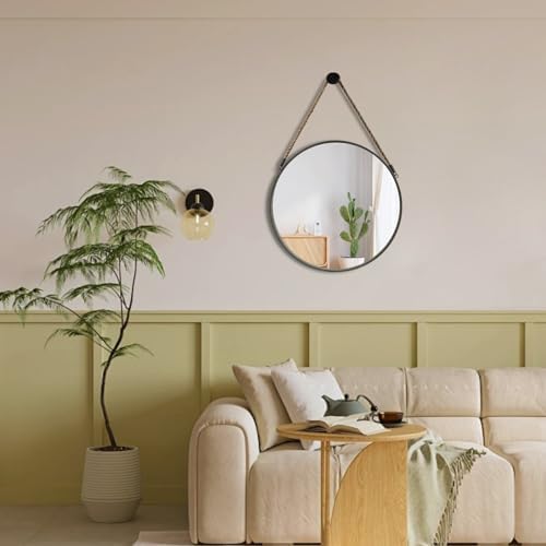 POZINO 15" Small Round Hanging Mirror, Circle Wall Mirror - Image 3
