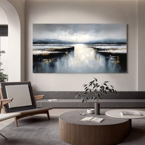 I@U Modern Landscape Wall Art Prints Abstract Black And Gold Wall Art Modern - Image 5
