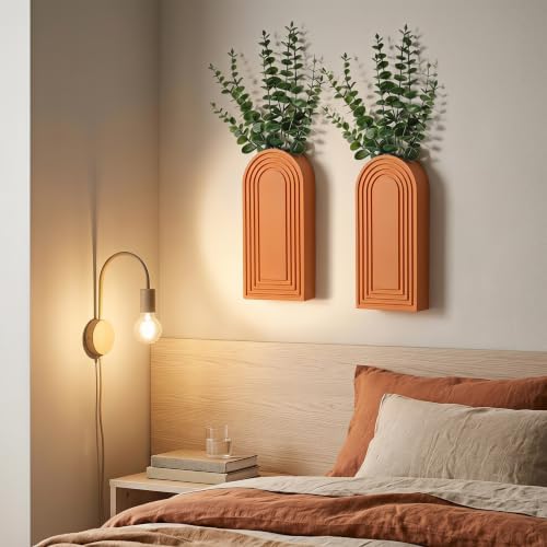 Dnnnii 2 Pack Wooden Wall Vase Set - Image 2