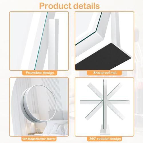 Gvnkvn Arched 15.2 in Lighted Makeup Mirror, 10X Magnifiers - Image 3