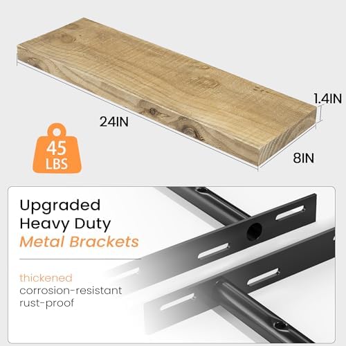 Fun Memories 24 Inch Reclaimed Wood Floating Shelves - Image 3