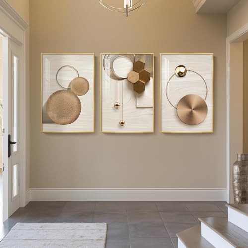 Large Framed Modern Luxury Gold Wall Art - Image 6