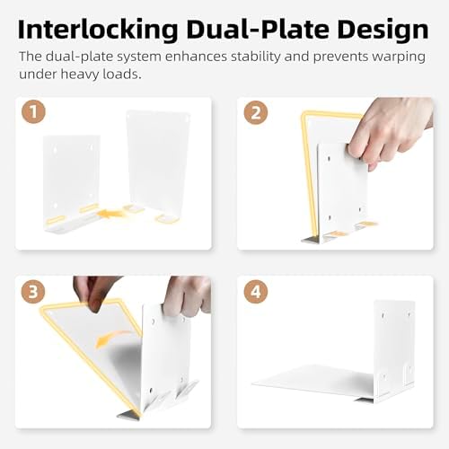 STORAGE MANIAC Invisible Floating Bookshelves Wall Mounted White - Image 5