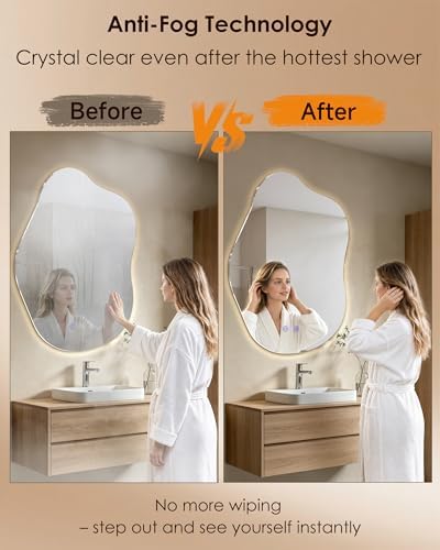 LED Bathroom Mirror 30"x20" Irregular Backlit Mirror - Image 5