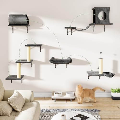 Cat Wall Shelves, 7-in-1 Wall Mounted Cat Climber Set - Image 3