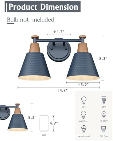 FEMILA 2 Light Bathroom Vanity Light, - Image 2